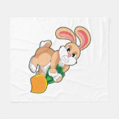 Konijn met wortel fleece deken (Voorkant (Horizontaal))