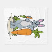 Konijn met wortel fleece deken (Voorkant (Horizontaal))