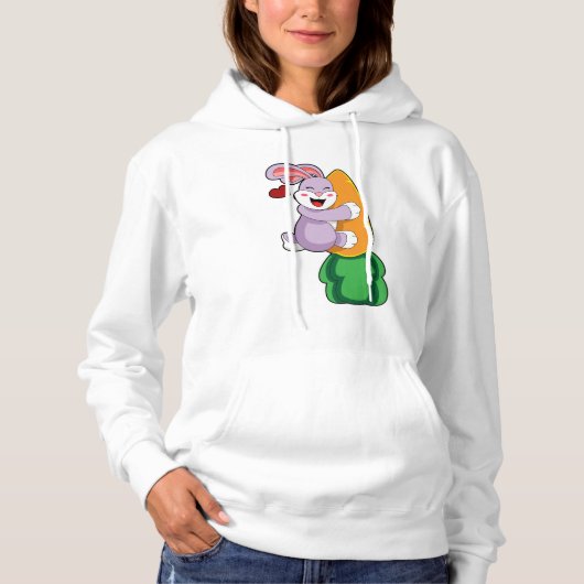 Konijn met wortel hoodie (Voorkant)