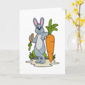 Konijn met wortel kaart (Gele Bloem)