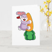 Konijn met wortel kaart (Gele Bloem)