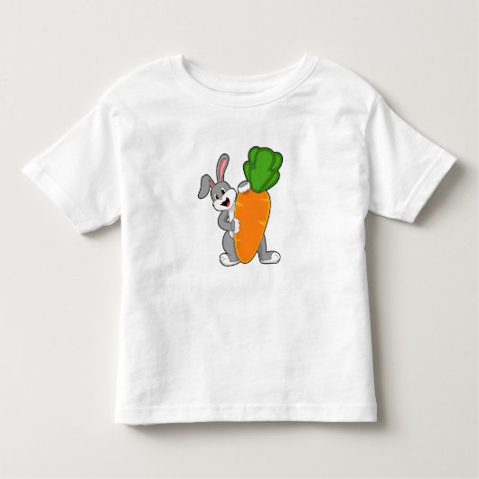 Konijn met wortel kinder shirts (Voorkant)
