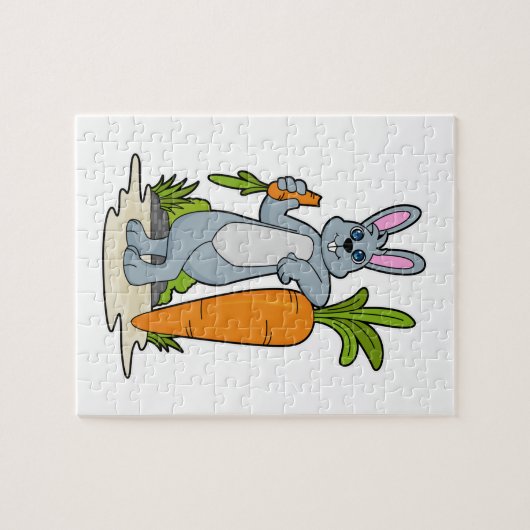 Konijn met wortel legpuzzel (Horizontaal)