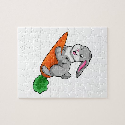Konijn met wortel legpuzzel (Horizontaal)