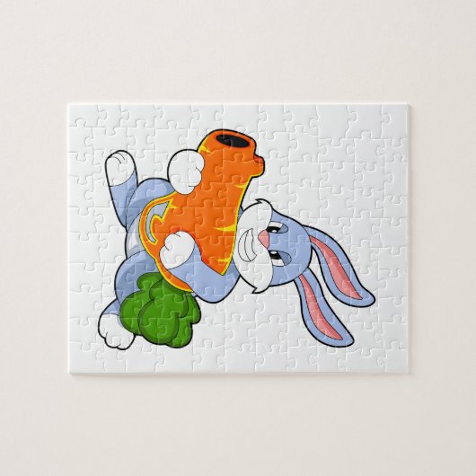 Konijn met wortel legpuzzel (Horizontaal)
