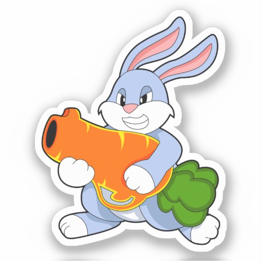 Konijn met wortel sticker (Voorkant)