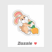 Konijn met wortel sticker (Vel)