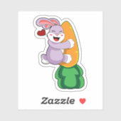 Konijn met wortel sticker (Vel)