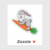 Konijn met wortel sticker (Vel)