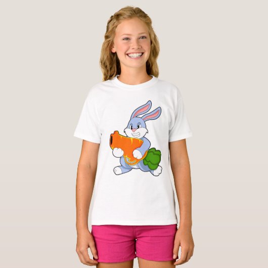 Konijn met wortel t-shirt (Voorkant volledig)