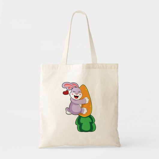 Konijn met wortel tote bag (Voorkant)