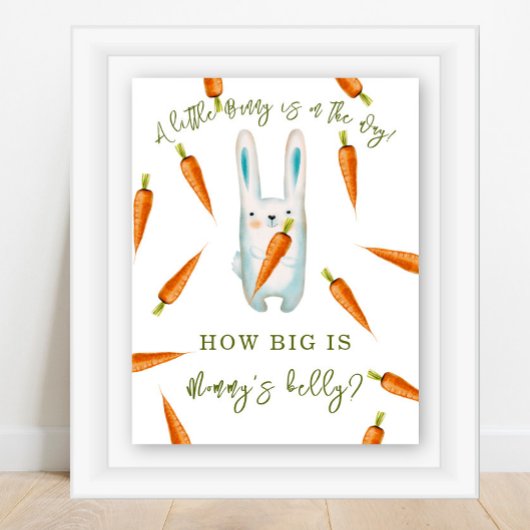 Konijn met wortels - Hoe groot is mama's buik Poster