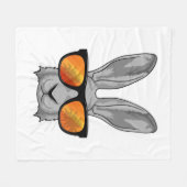 Konijn met zonnebril fleece deken (Voorkant (Horizontaal))