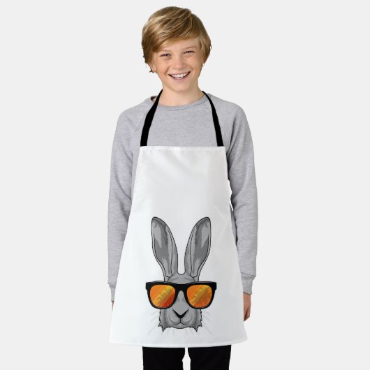 Konijn met zonnebril schort (Gedragen)