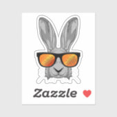 Konijn met zonnebril sticker (Vel)