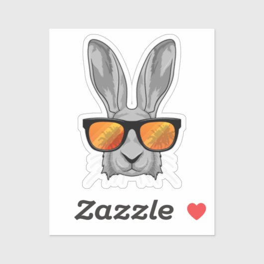 Konijn met zonnebril sticker (Vel)