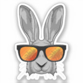 Konijn met zonnebril sticker (Voorkant)
