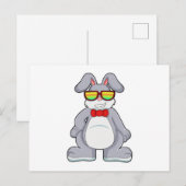 Konijn met zonnebril & stropdas briefkaart (Voorkant / Achterkant)