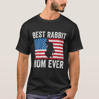 Konijn Moeder Amerikaanse Vlag Grappig Konijn Love T-shirt