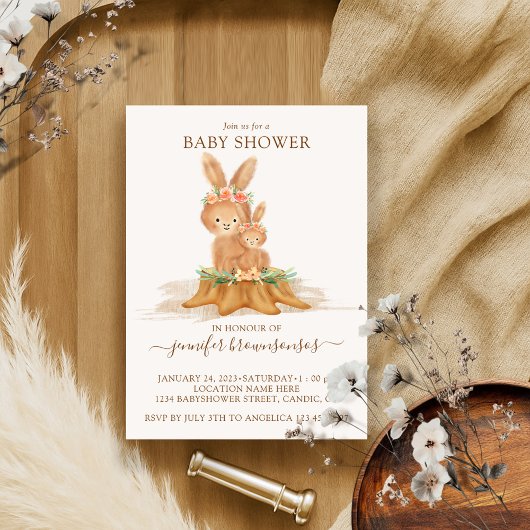 Konijn Moeder Bunny Baby Kaart