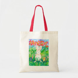 Konijn Muis Slak Dier Vrienden Bloemen Tote Bag