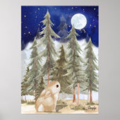 Konijn Muur kunst Poster  Sterrennacht (Voorkant)