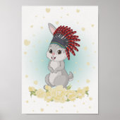 Konijn Native American Kinderkamer Print Kinderkam (Voorkant)
