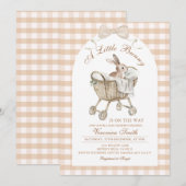 Konijn Neutraal Beige Konijntje Baby Shower Kaart (Voorkant / Achterkant)