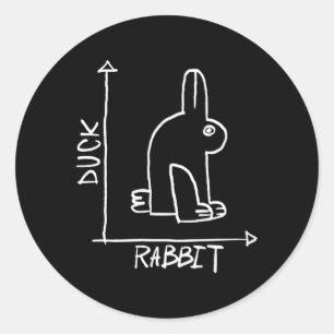 Konijn of eend Wildlife Dierentweeluik Konijn Ronde Sticker