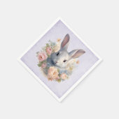 Konijn omringd door pastelbloemen Cute Servet (Hoek)