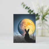 Konijn onder de maan kaart (Staand voorkant)