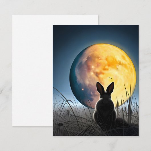 Konijn onder de maan kaart (Voorkant / Achterkant)