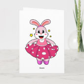 Konijn op balletdans kaart (Achterkant)