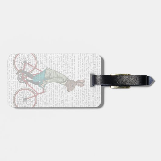 Konijn op bike 2 bagagelabel (Achterkant horizontaal)