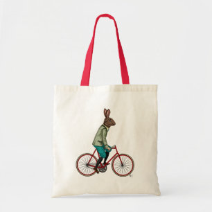 Konijn op bike 2 tote bag