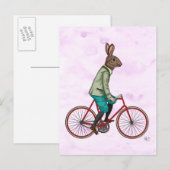 Konijn op bike 3 briefkaart (Voorkant / Achterkant)