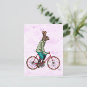 Konijn op bike 3 briefkaart (Staand voorkant)