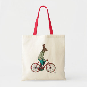 Konijn op bike 3 tote bag