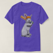 Konijn op cricket met cricket bat1 t-shirt (Design voorkant)