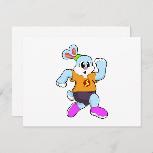 Konijn op de loop briefkaart (Voorkant / Achterkant)