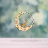 Konijn op de maan Bunny Acryl Bord (Neutraal)