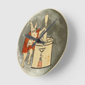 Konijn op de maan ronde klok (Hoek)