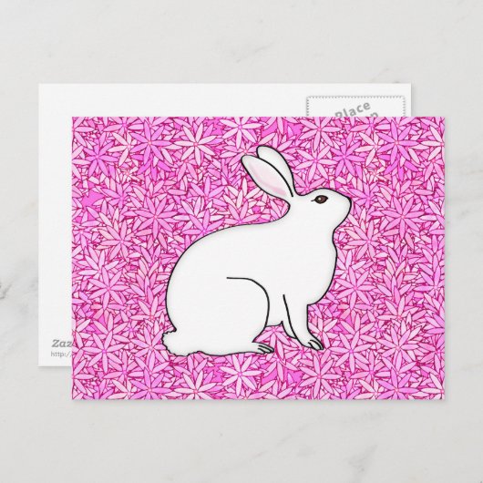 Konijn op een bed van lentesbloemen briefkaart (Voorkant / Achterkant)