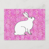 Konijn op een bed van lentesbloemen briefkaart (Voorkant)