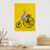 Konijn op fiets poster (Keuken)