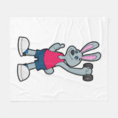 Konijn op fitness met Dumbbell Fleece Deken (Voorkant (Horizontaal))