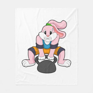 Konijn op fitness met Dumbbell.PNG Fleece Deken