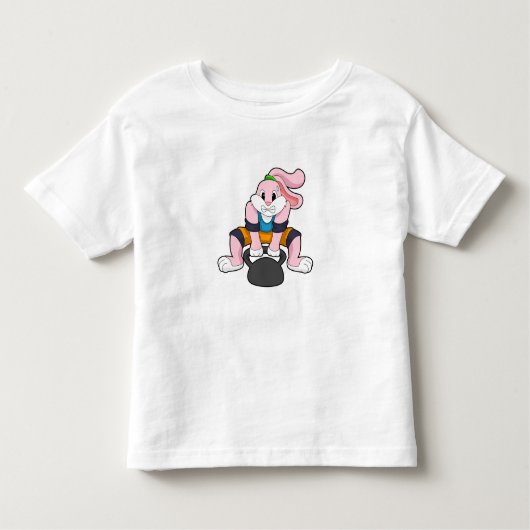 Konijn op fitness met Dumbbell.PNG Kinder Shirts (Voorkant)