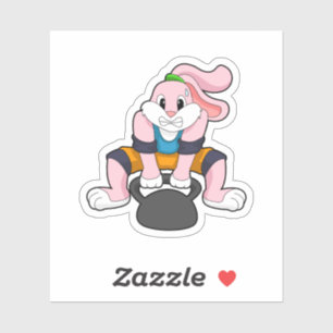 Konijn op fitness met Dumbbell.PNG Sticker