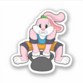 Konijn op fitness met Dumbbell.PNG Sticker (Voorkant)